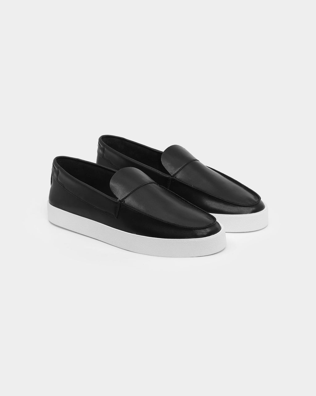 Saint Morta Hemisphere Leather Slip On Loafer Black/White