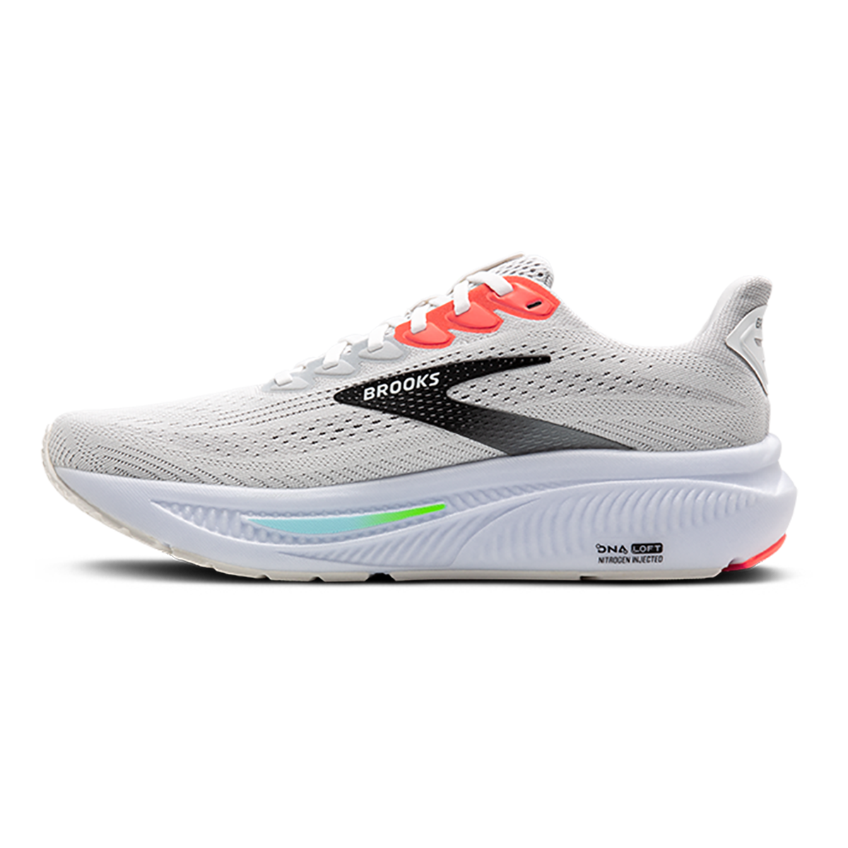 Brooks Ghost 17 White - Pink Clay - Gecko - Running Shoes