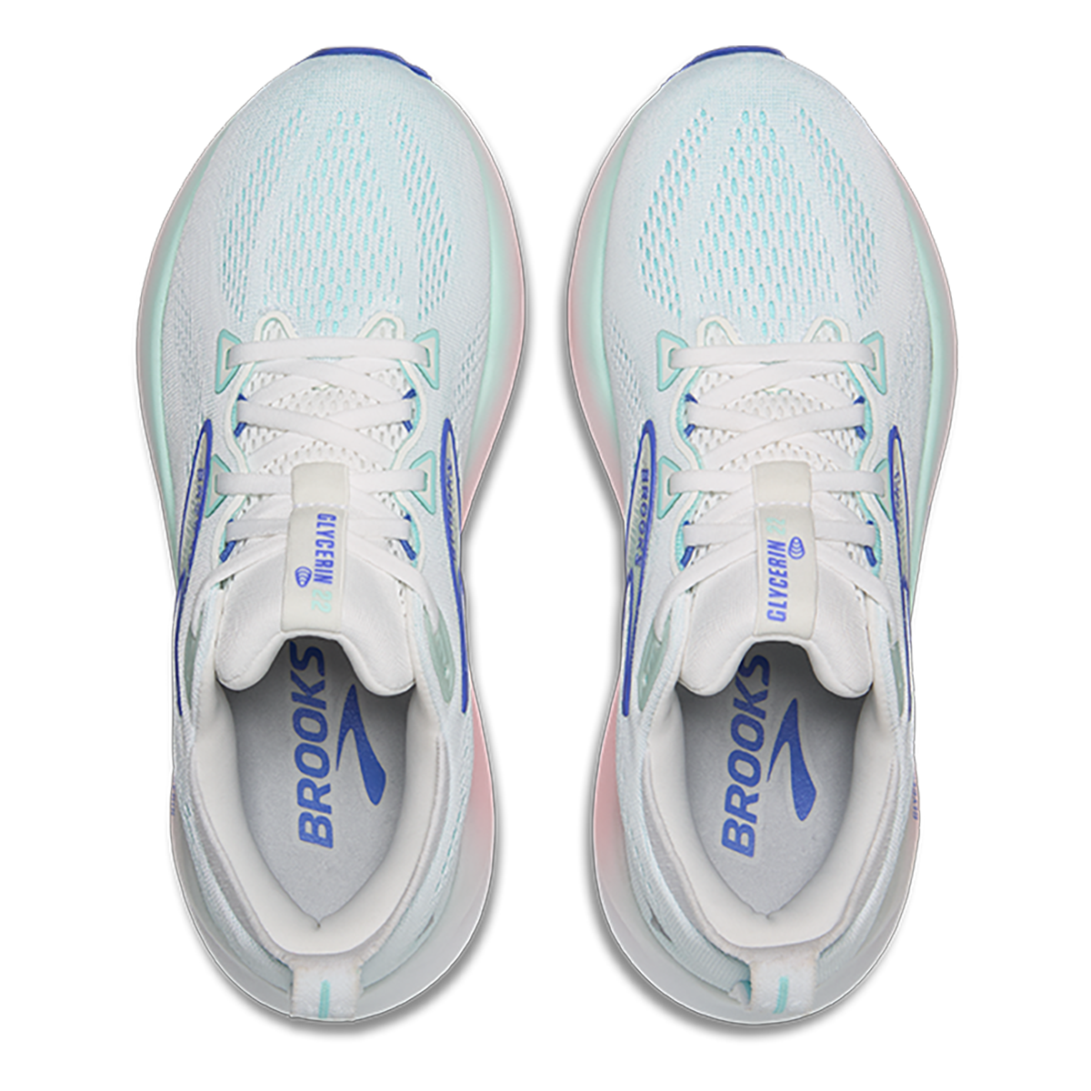 Brooks Glycerin 22 White - Limpet Shell - Amparo Blue - Running Shoes