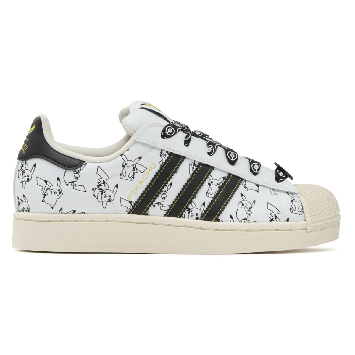 Adidas x Pokemon Men's Superstar II Pikachu Footwear White/Core Black/Gold Metallic - Sneakers