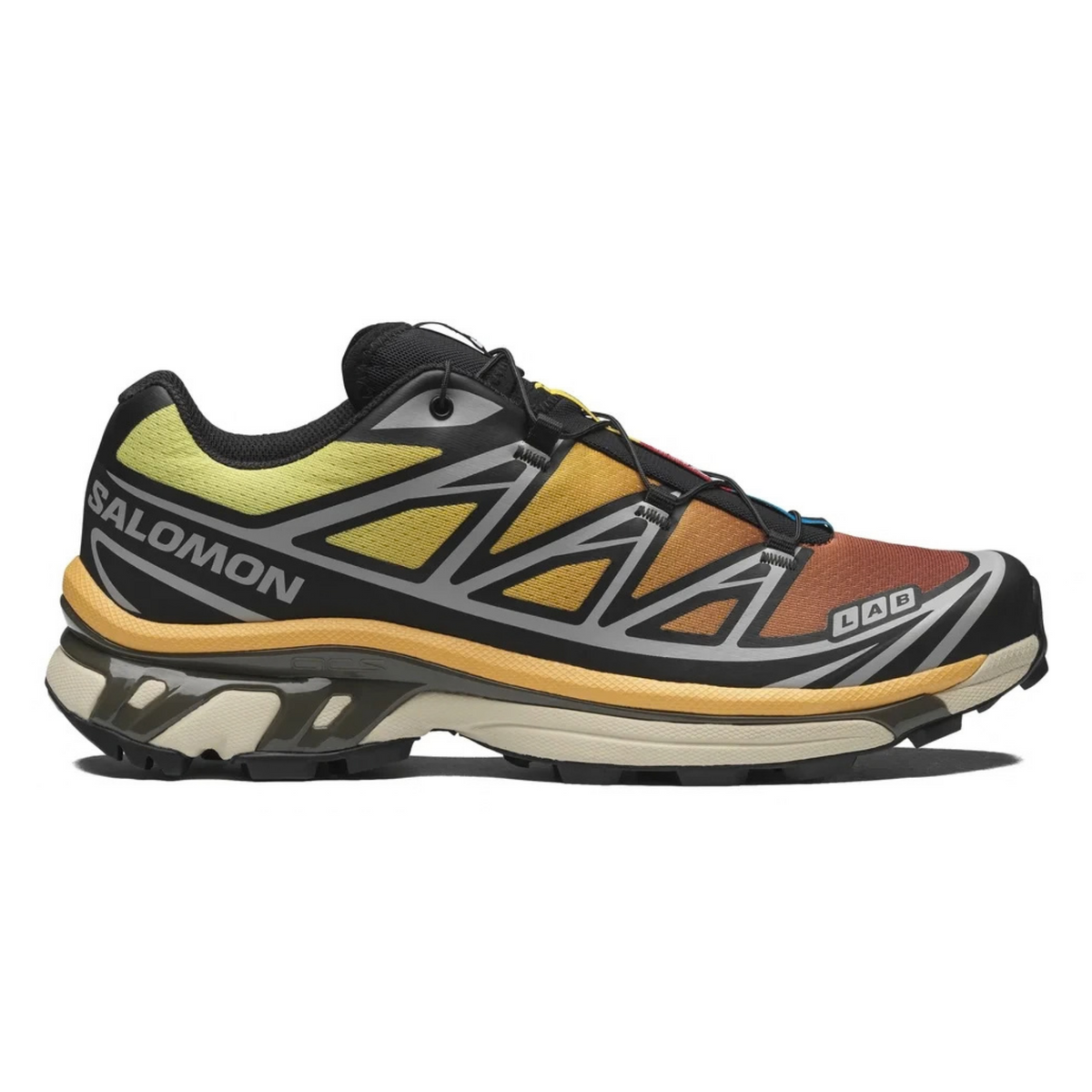 Salomon Men's XT-6 Black/Grape Leaf/Multicolor Beach Ball - Sneakers