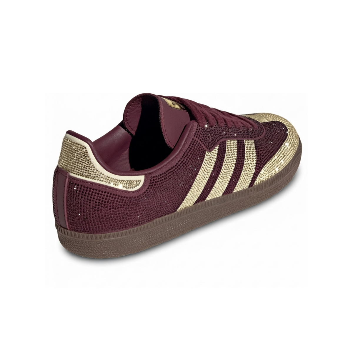Adidas Women's Samba OG Maroon/Gold Rhinestones - Sneakers