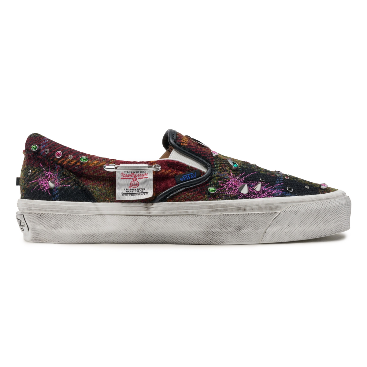 Vans Men's Harris Tweed Slip On Red - Sneakers