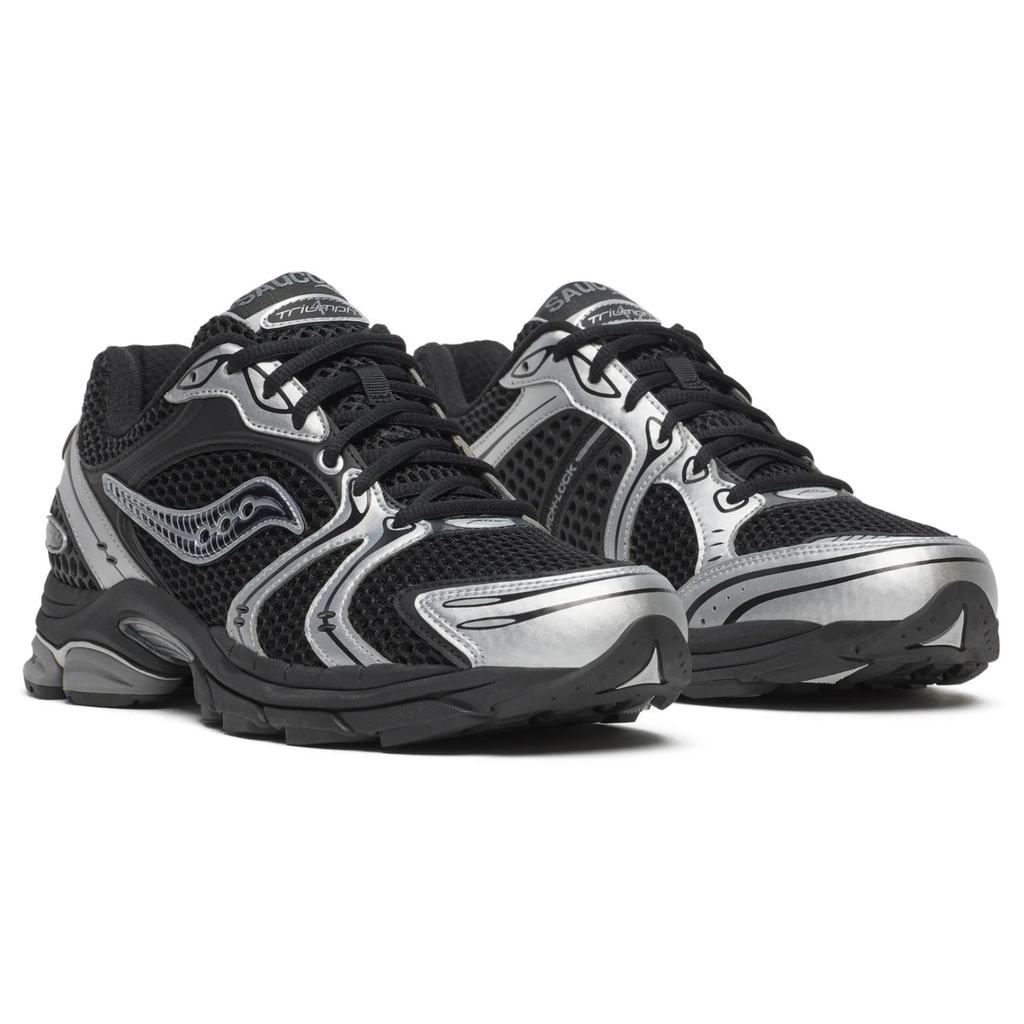 Saucony Men's ProGrid Triumph 4 Black/Silver - Sneakers