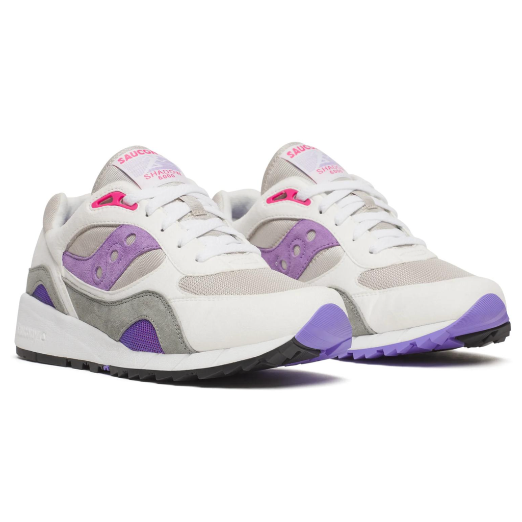 Saucony Men's Shadow 6000 White/Grey/Purple - Sneakers