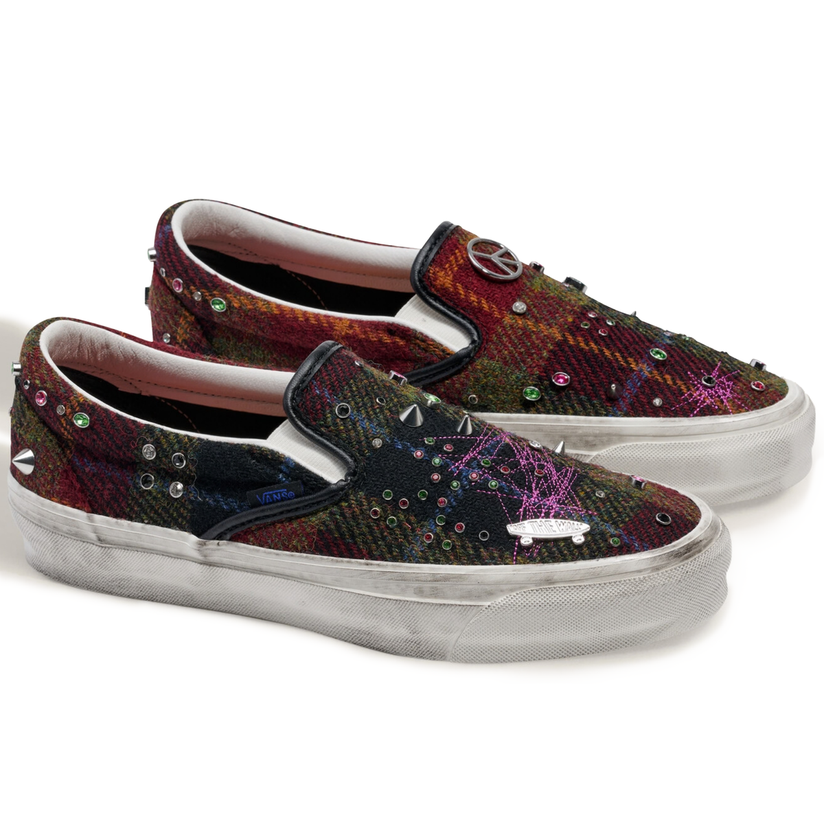Vans Men's Harris Tweed Slip On Red - Sneakers