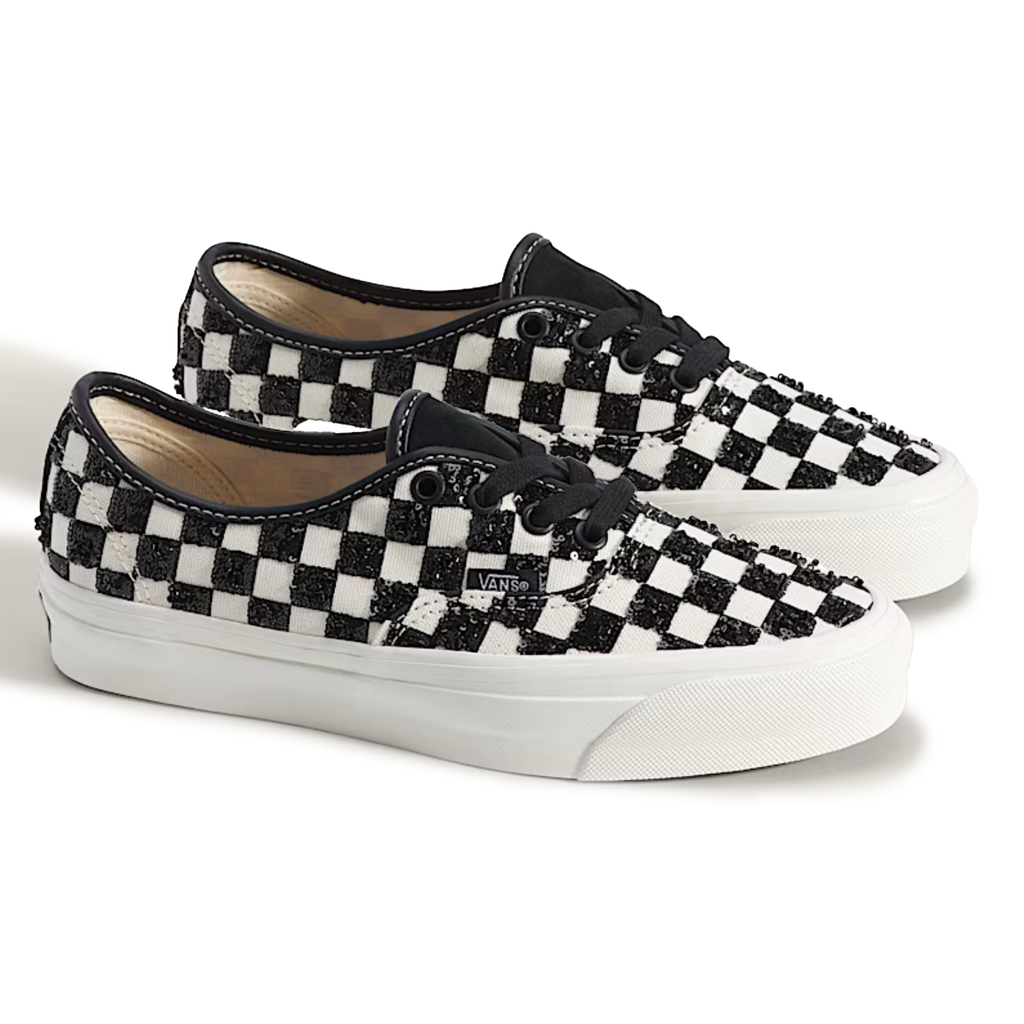 Vans Men's Premium Authentic Beaded Checkerboard Black/White - Sneakers