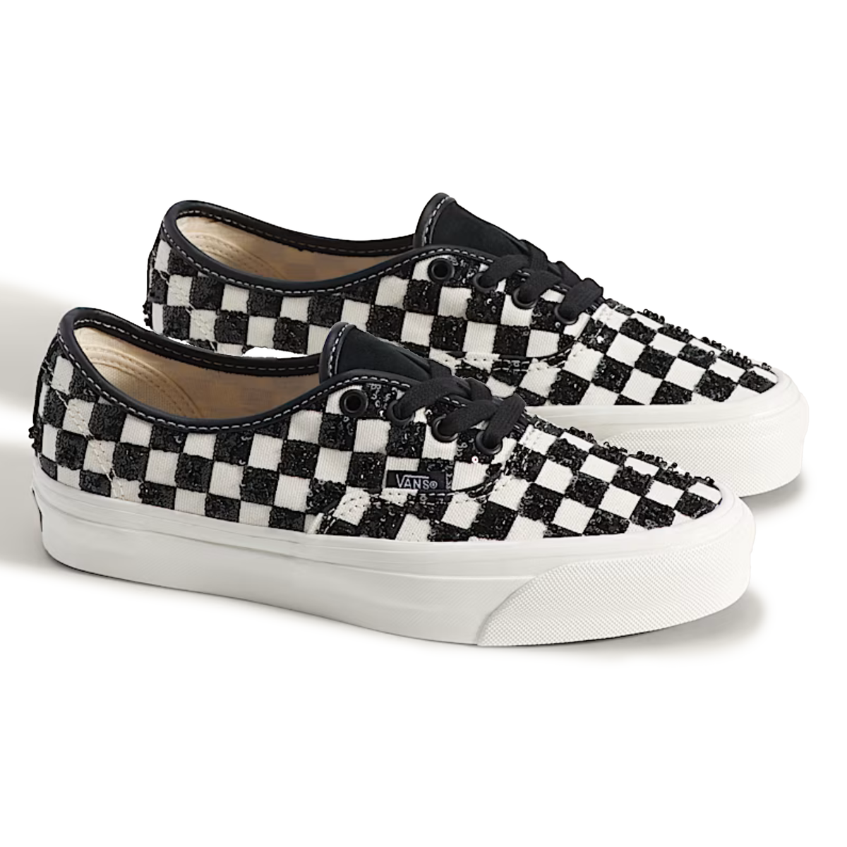 Vans Men's Premium Authentic Beaded Checkerboard Black/White - Sneakers