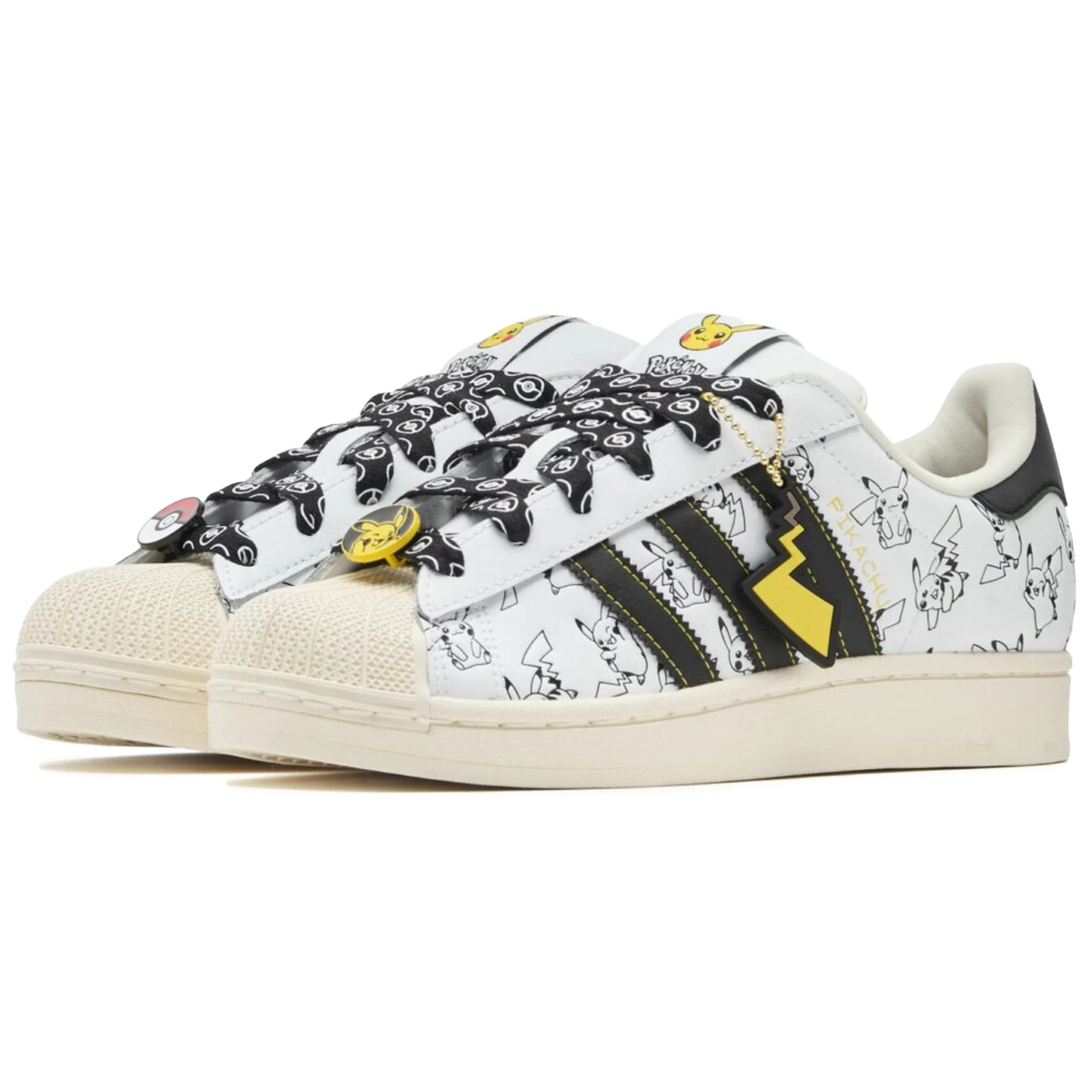 Adidas x Pokemon Men's Superstar II Pikachu Footwear White/Core Black/Gold Metallic - Sneakers