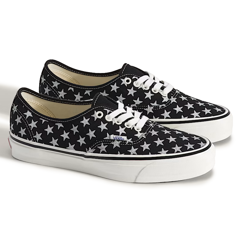 Vans Men's Premium Authentic Stars Black/Marshmallow White - Sneakers