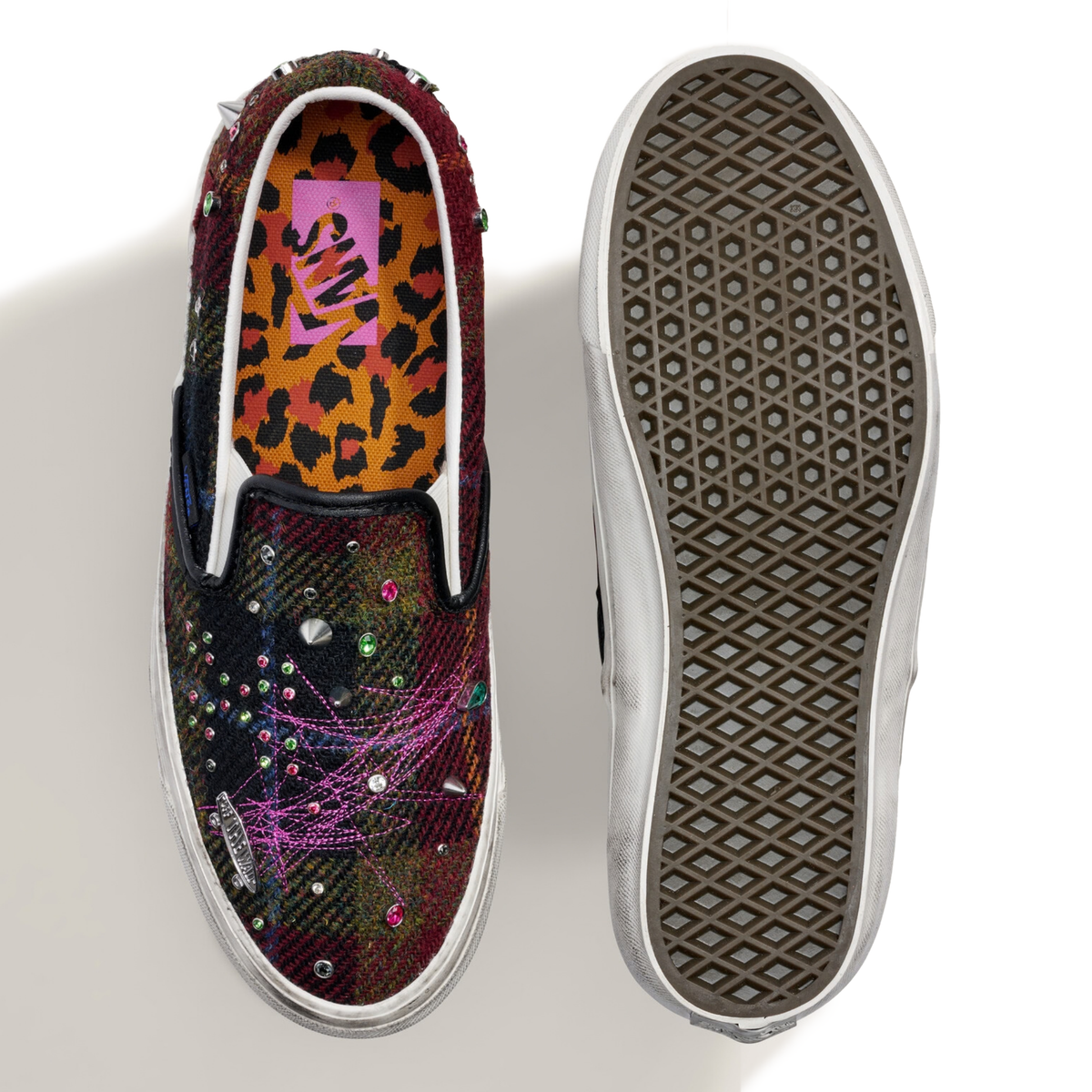 Vans Men's Harris Tweed Slip On Red - Sneakers