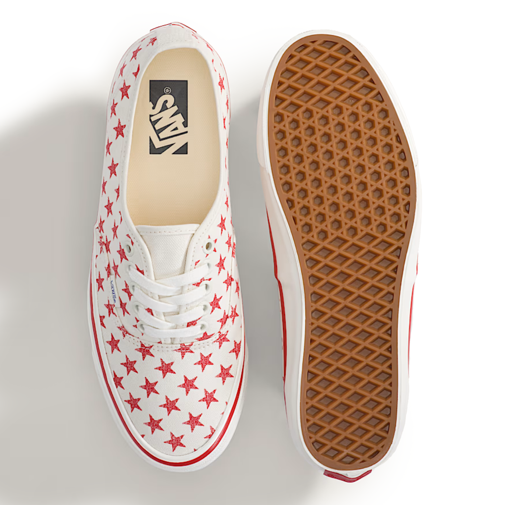Vans Men's Premium Authentic Stars Racing Red/Marshmallow White - Sneakers