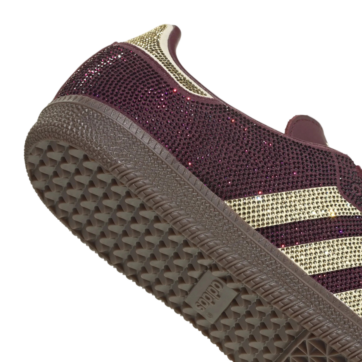 Adidas Women's Samba OG Maroon/Gold Rhinestones - Sneakers