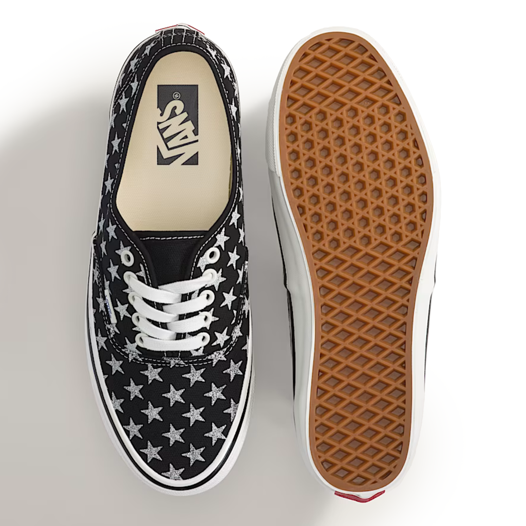 Vans Men's Premium Authentic Stars Black/Marshmallow White - Sneakers