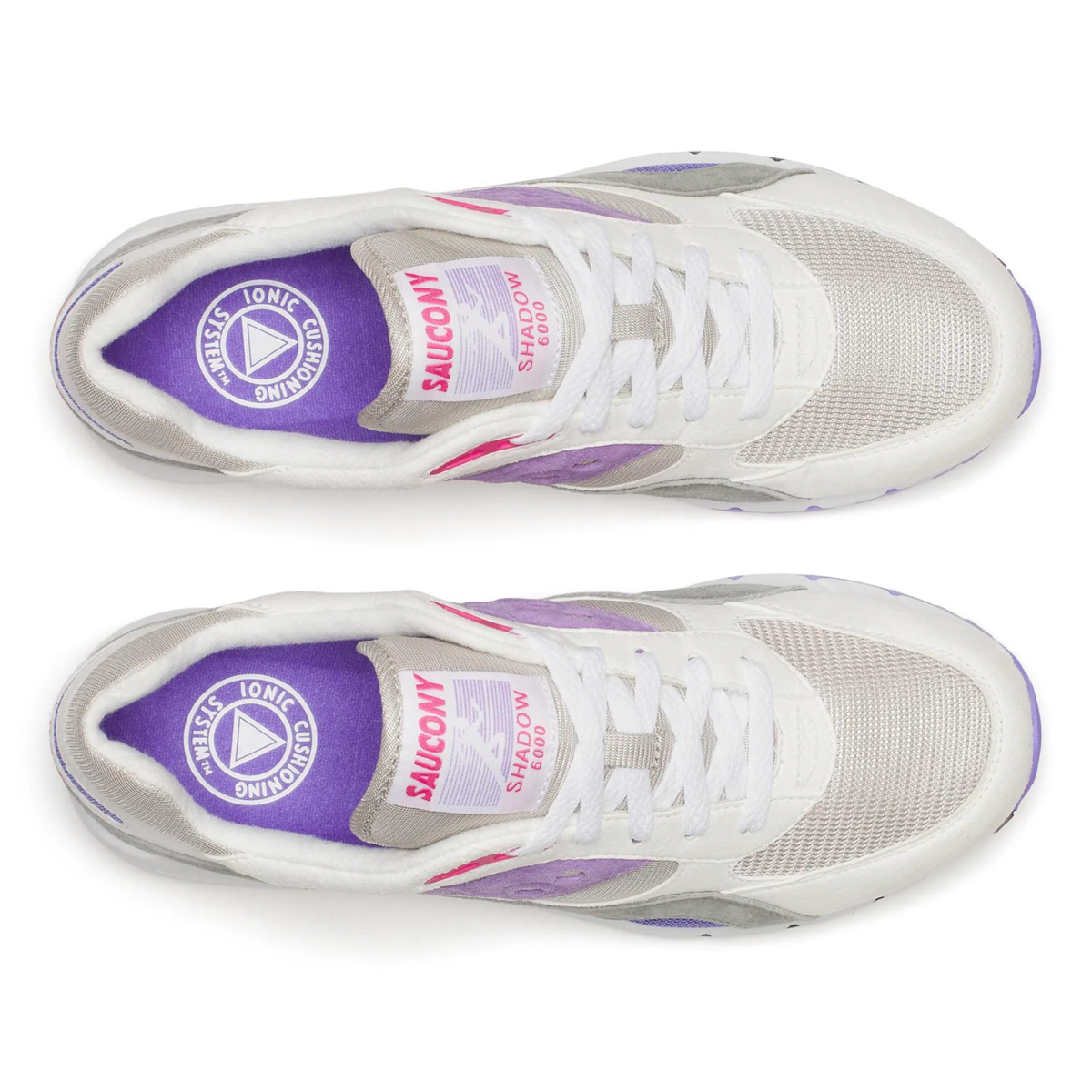 Saucony Men's Shadow 6000 White/Grey/Purple - Sneakers