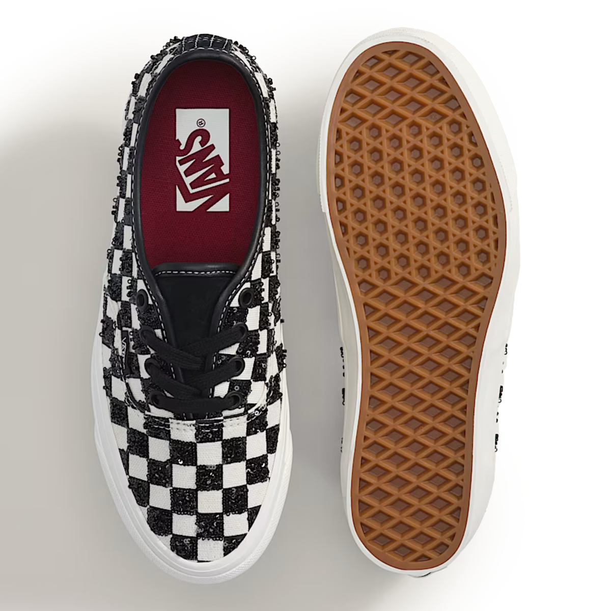Vans Men's Premium Authentic Beaded Checkerboard Black/White - Sneakers