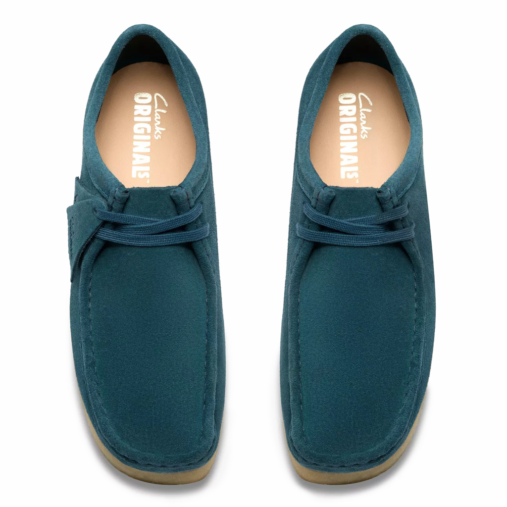 Clarks Men's Wallabee Mid Blue Suede - Shoes