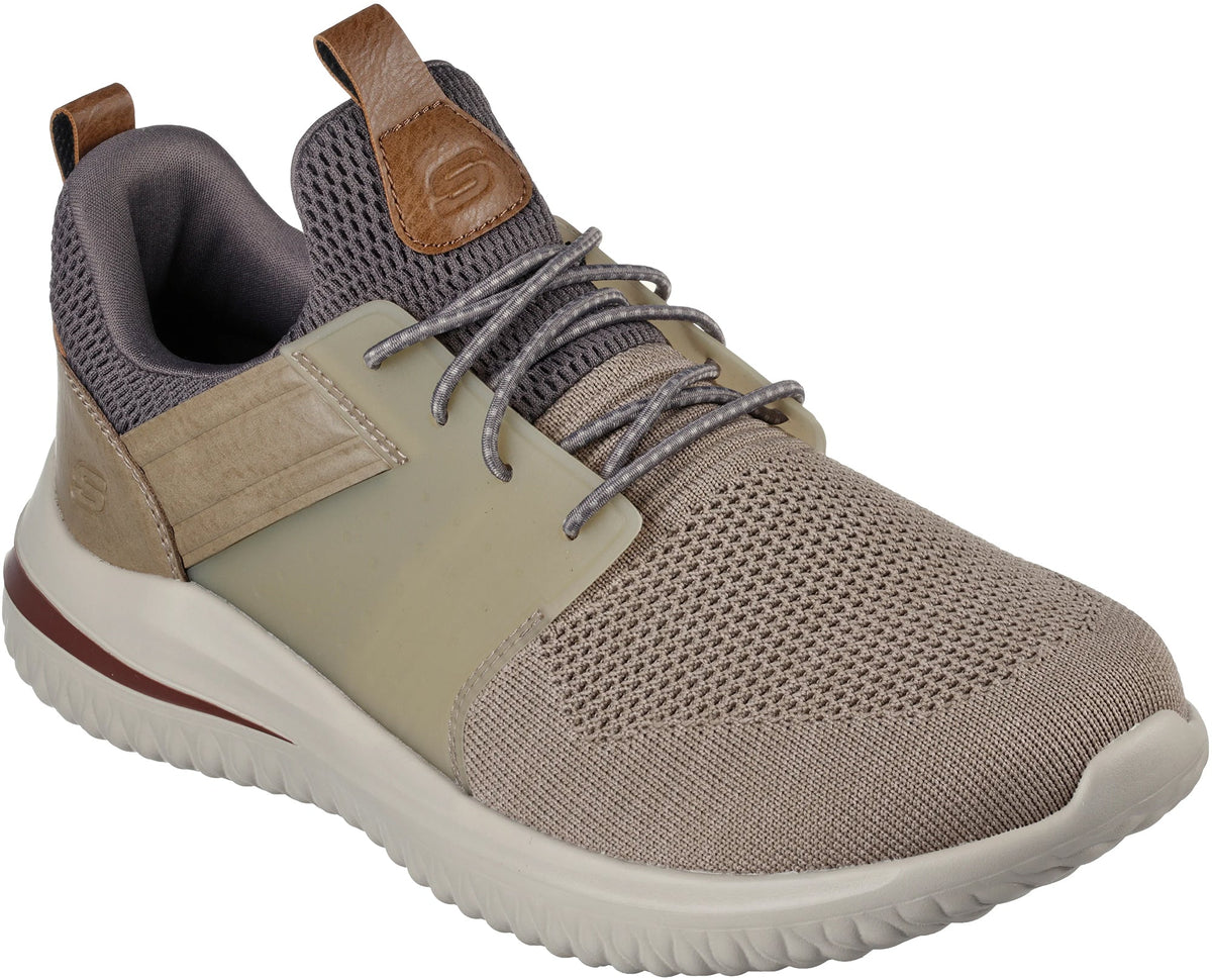 Skechers Delson 3.0 Cicada WIDE FIT Mens Shoes - Beige