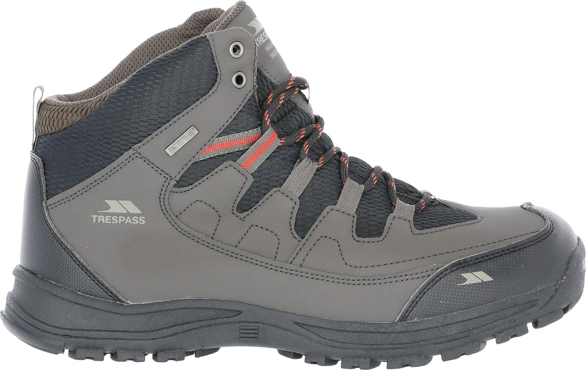 Trespass Finley Mid Waterproof Mens Walking Boots - Grey