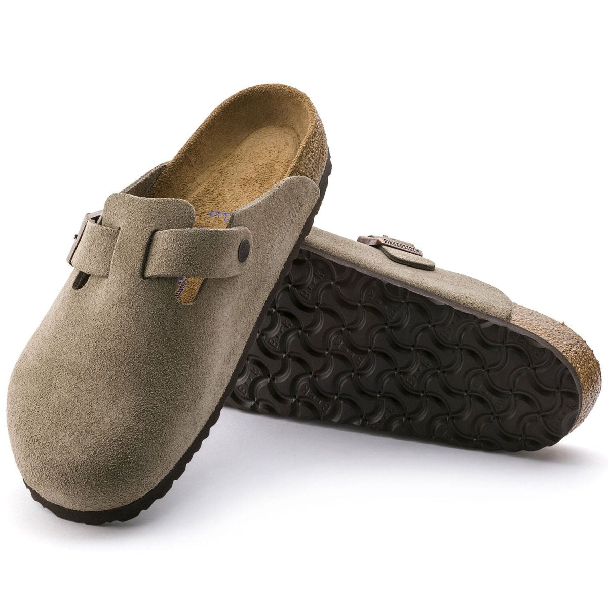 Birkenstock Men's Boston Soft Footbed Taupe Suede - Sneakers
