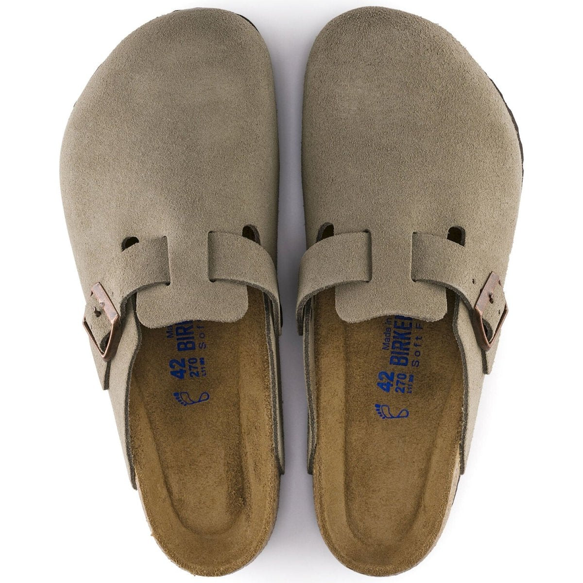 Birkenstock Men's Boston Soft Footbed Taupe Suede - Sneakers